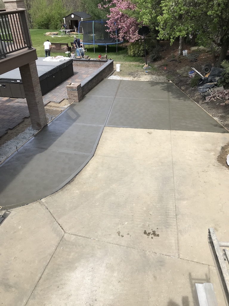 Patio pavers with block wall 2