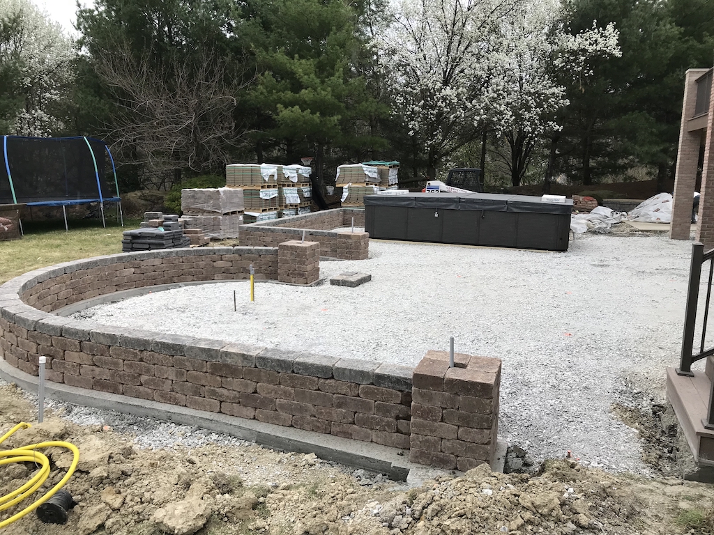 Retaining Wall on edge of a patio