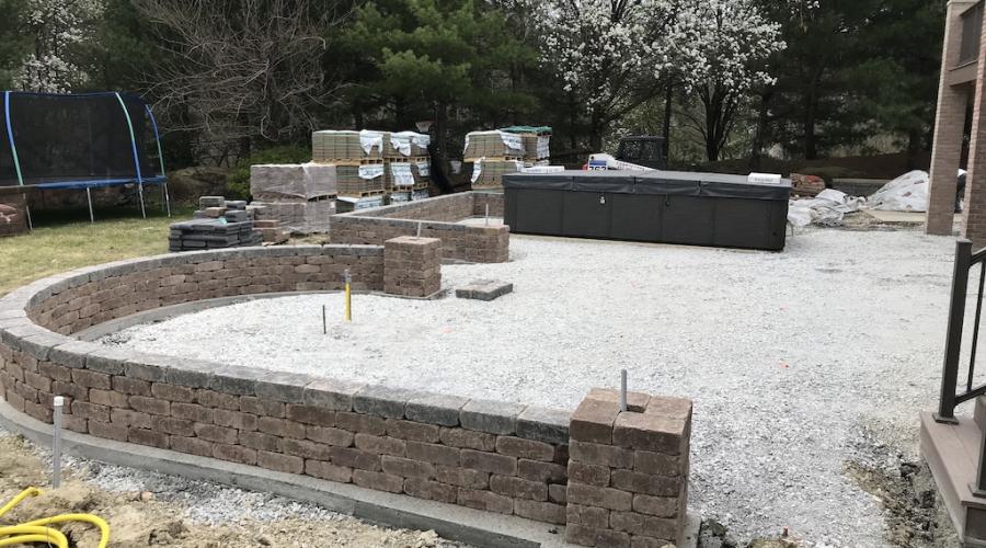 Retaining Wall on edge of a patio